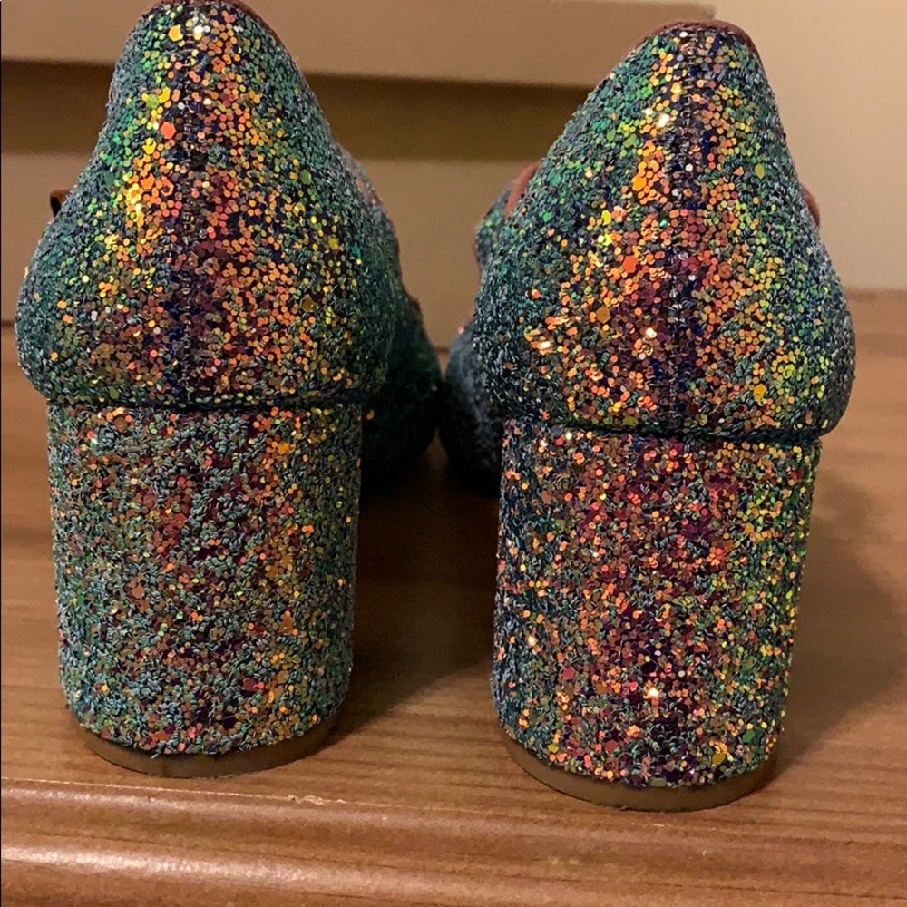 Madewell Multicolor Glitter Mary Jane Block Heel Pumps - Picture 7 of 8